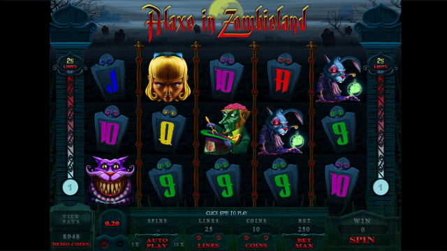 Характеристики слота Alaxe In Zombieland 4